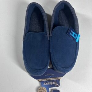Isotoner Mens XXL (13-14) Navy Blue Slippers Advanced Memory Foam NEW